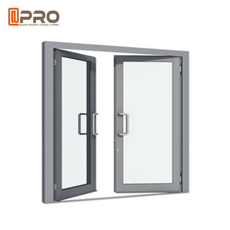 Ventana de aluminio gris del marco del sonido de Grey Modern Aluminum Casement Windows y del aislamiento de calor