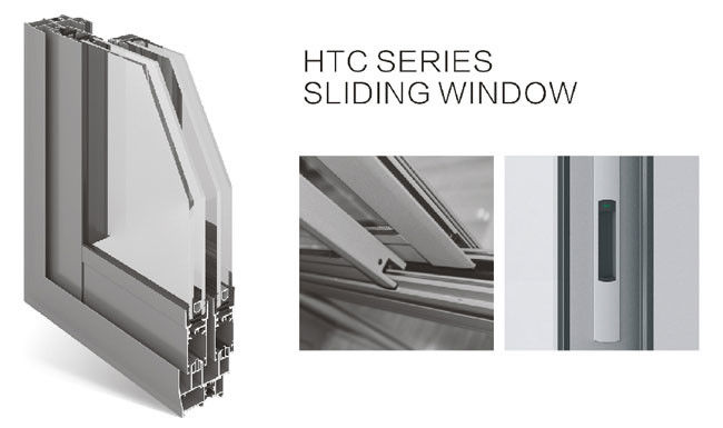 la diapositiva del marco de ventana de aluminio, moderó la ventana de desplazamiento de cristal, marco de ventana de aluminio de desplazamiento