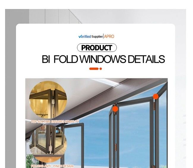 ventana de aluminio del plegamiento del balcón, ventana de aluminio del plegamiento de la cocina, ventana de aluminio del doblez del BI